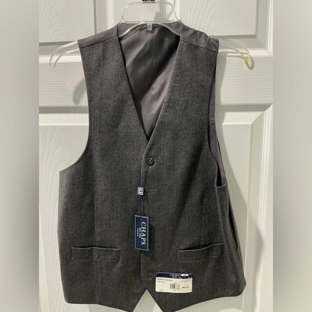 Chaps Charcoal Wool Vest